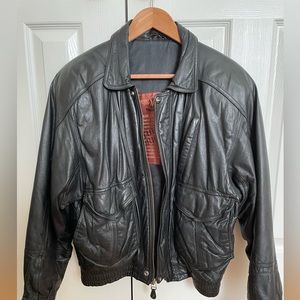 Mirage Classic’s Men’s vintage 1990s black leather jacket, size Small.
